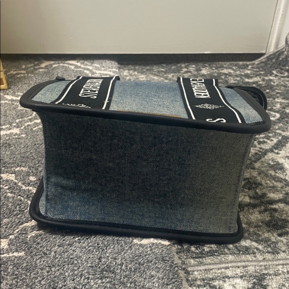 Steve Madden Blue Denim Crossbody with Black Logo Straps - Picture 5 of 5